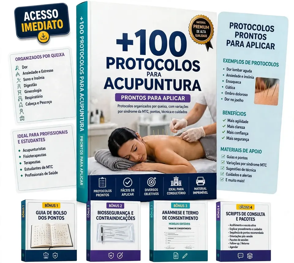 Atlas 100 Protocolos de Acupuntura com os 4 bônus